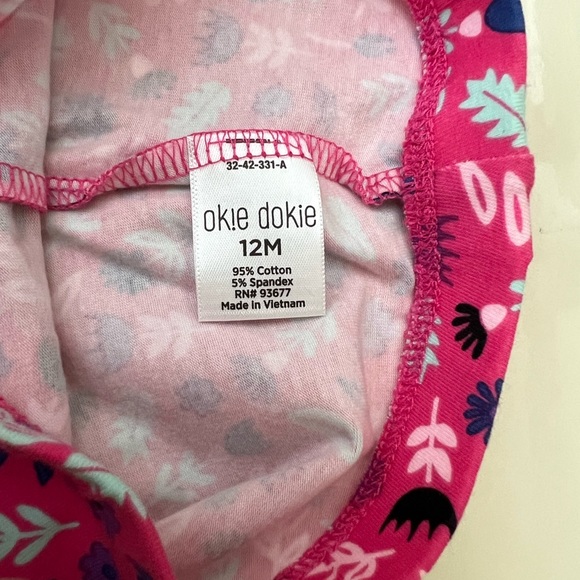 okie dokie Baby Girls Soft & Cozy Legging “Modern Pink” 12mos NWT - Picture 3 of 5